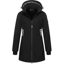 Arctic Seven Damen, Softshelljacke (XS-5XL) mit Kapuze abnehmbar - Wasserabweisend, Atmungsaktiv, Fleece innen, Warme Jacke Frauen - AS-305 XL, schwarz, - XL