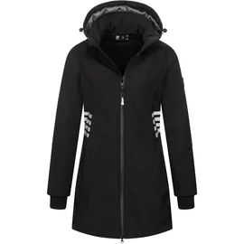 Arctic Seven Damen, Softshelljacke (XS-5XL) mit Kapuze abnehmbar - Wasserabweisend, Atmungsaktiv, Fleece innen, Warme Jacke Frauen - AS-305 XL, schwarz, - XL