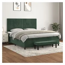 vidaXL Boxspringbett 180 x 200 cm Dunkelgrün