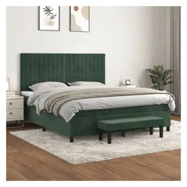 vidaXL Boxspringbett 180 x 200 cm Dunkelgrün