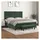vidaXL Boxspringbett 180 x 200 cm Dunkelgrün