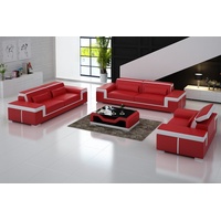 JVmoebel Sofa Schwarze Couchgarnitur 3+1+1 Moderne Sofas Polstermöbel Design Neu, Made in Europe rot