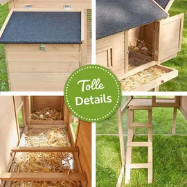 zooprinz Hühnerstall Happy Huhn XXL 300 x 121 x 152 cm braun
