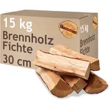 Brennholz Fichte Kaminholz 15 kg Holz 30 cm Für Ofen und Kamin Kaminofen Feuerschale Grill Feuerholz Holzscheite Wood Kammergetrocknet Flameup