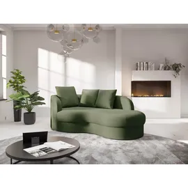 sit&more Recamiere SIT & MORE "Samba", grün (olive), B:208cm H:76cm T:120cm, 95% Polyester, 5% Polyamid, Sofas, Recamiere, moderne organische Form, inkl. 3 loser Rückenkissen