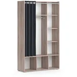 Vicco Kleiderschrank Luigi Sonoma 105.8 x 178.1 cm mit Vorhang-Kleiderstange