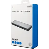 deltaco USB-C dock triple 2x HDMI/DP USB-C/USB-A/RJ45/S