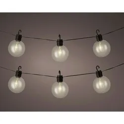Lumineo LED Solar Lichterkette Kugeln 5,8m Kunststoff Transparent / Warmweiß