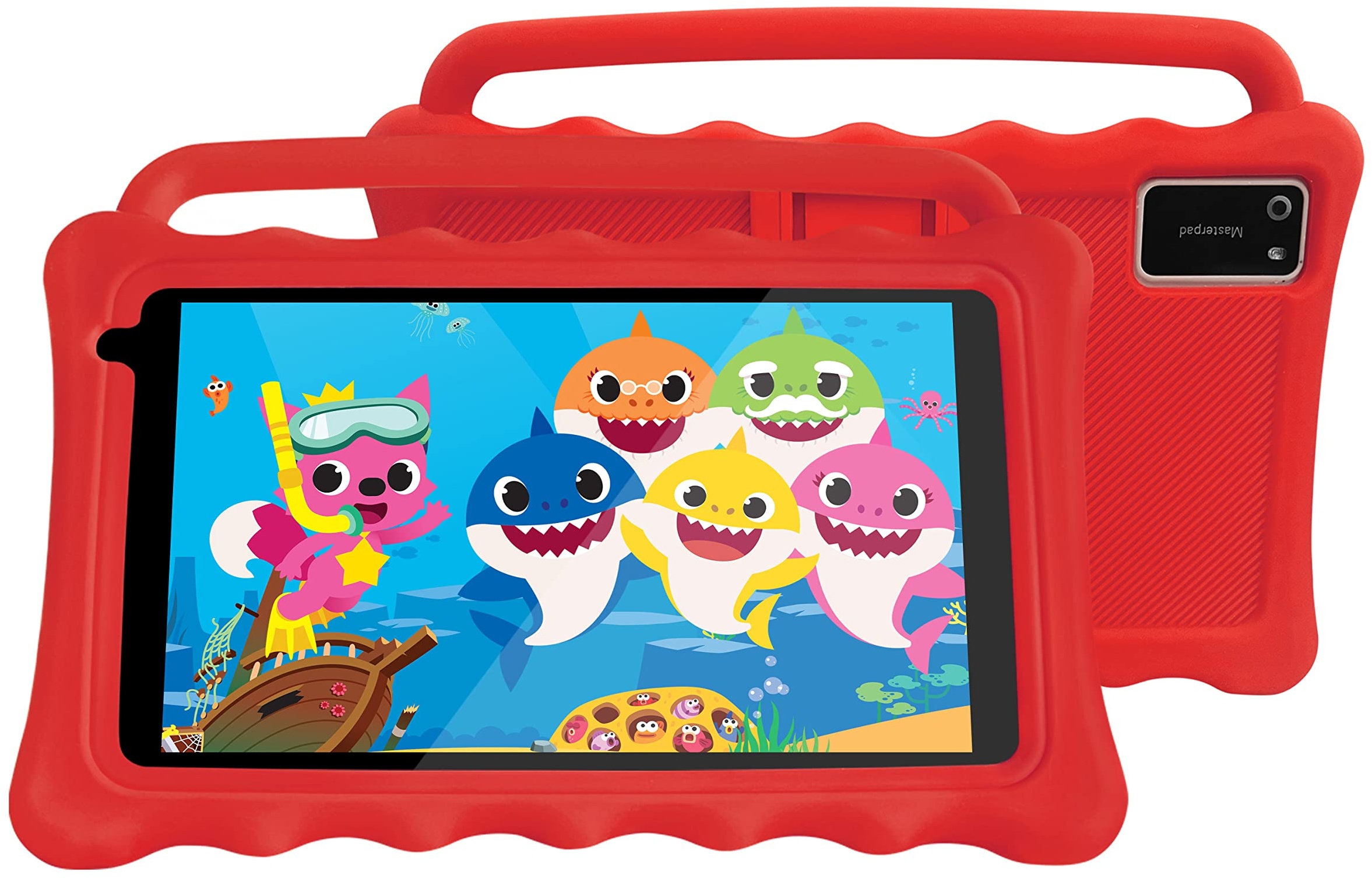 BYYBUO 7 Kinder Tablet ab 3 Jahren, 1920x1200 Full HD Display 7 Zoll Tablet für Kinder, 2+32 GB Kindersicherungsmodus WiFi Kids Tablet mit kinderfreundlicher Hülle für Kids Edition (Red)