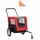 vidaXL 2in1 Tier-Fahrradanhänger und Jogger rot/schwarz