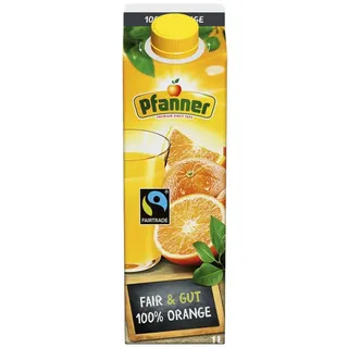 Pfanner Tee, Pfanner Fairtrade Orangensaft aus Orangensaftkonzentrat 1000ml