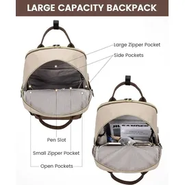 luxuskollektion Arbeitstasche Damen 15,6 Zoll Laptop Rucksack Wasserdicht Braun