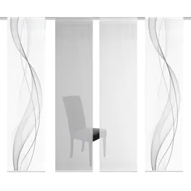 VISION S 4 Schiebegardinen Heights halbtransparent Bambus-Optik 260x60, cm grau,