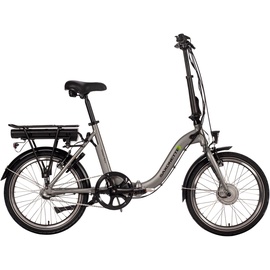 Saxonette E-Bike SAXONETTE "Compact Plus S" E-Bikes Gr. 42 cm, 20 Zoll (50,80 cm), silberfarben (silberfarben matt) E-Bikes
