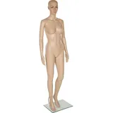 tectake Schneiderpuppe Schaufensterpuppe, aus Kunststoff beige 30,00 cm x 172,00 cm