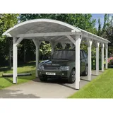 SKANHOLZ Franken Einzelcarport 3,76 x 9,69 m weiß inkl. Pfostenanker
