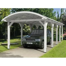 SKANHOLZ Franken Einzelcarport 3,76 x 9,69 m weiß inkl. Pfostenanker