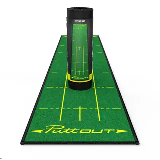 PuttOut Tournament Inspired Limited Edition Putting-Matte, gelb/grün, 240 x 50 cm