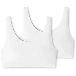 SCHIESSER Uncover by Schiesser Damen 2pack Bustier Unterwäsche, Weiss, XL