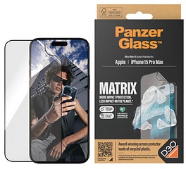 PanzerGlassTM D30 Matrix UWF mit Applikator Display-Schutzfolie für Apple iPhone 15 Pro Max