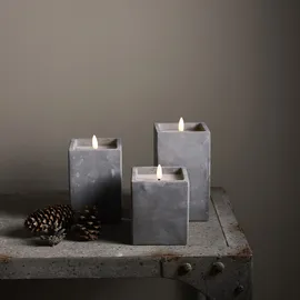 Star Trading LED Kerze Flamme Cem 16,5 cm grau