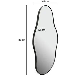 FineBuy in organischer Form 40x80 cm Spiegel Flur Garderobe
