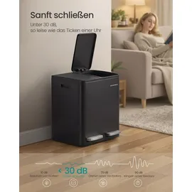 Songmics Mülleimer 15 l Schwarz