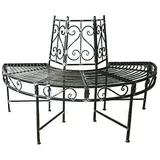 Jardinion Baumbank-Halbkreis 124 x 63 x 82 cm Anthrazit