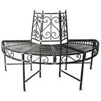 Jardinion Baumbank-Halbkreis 124 x 63 x 82 cm Anthrazit