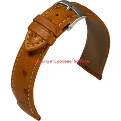 Eulit Straußenleder Farmenstrauß 14mm" E57595114231" - goldbraun
