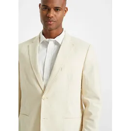 bonprix Anzug (Set, 2-tlg) zweiteiliges Set mit Sakko und Hose, aus Leinen und Baumwolle beige 66