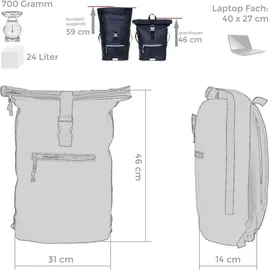 Elephant Gin Time Bag Rucksack Silber