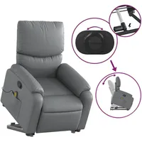vidaXL Massagesessel mit Aufstehhilfe Kunstleder 99 x 99 x 99 cm Grau