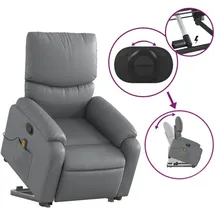 vidaXL Massagesessel mit Aufstehhilfe Kunstleder 99 x 99 x 99 cm Grau