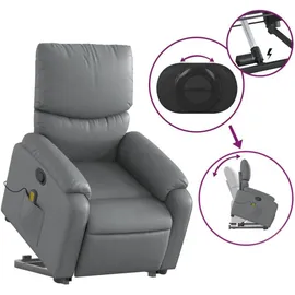 vidaXL Massagesessel mit Aufstehhilfe Kunstleder 99 x 99 x 99 cm Grau