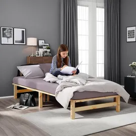 Homestyle4u Holzbett 100 x 200 cm Braun
