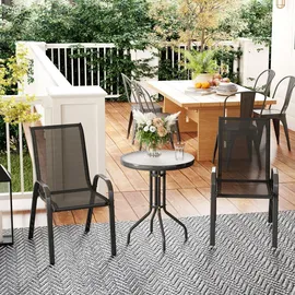 Outsunny Bistroset 3-tlg. Schwarz