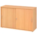 bümö Aktenschrank office Schiebetürenschrank Dekor: Buche - Griffe: Bogengriff (Metall) weiß