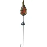 NÄVE LED Solar Erdspieß Flamme Metall H: 84cm 1 Stück orange bronze