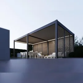 Weide Holzoptik Lamellenwand für Weide Pergola 1,23m in anthrazit