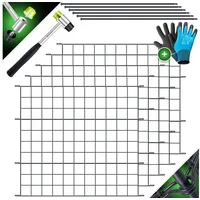KESSER Zaun Teichzaun Gartenzaun Steckzaun Komplettset Metall Zaun für Garten, (Inkl. Handschuhe, Hammer + Befestigungsstäben), Zaun zum stecken für Garten, Gitterzaun Set Freigehege für Tiere schwarz