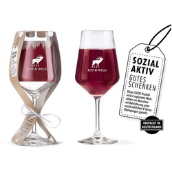 GILDE Rotweinglas Weinglas ‚Rot & Wild‘ 500ml, Glas