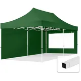 TOOLPORT Faltpavillon Economy 3 x 6 m inkl. 2 Seitenteile dunkelgrün 59053