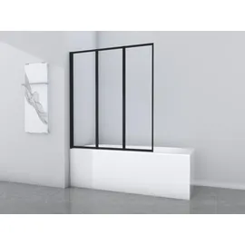 Marwell Black Light 3-flügelig 125 cm x 143 cm x 5 cm Glaselemente aus Klarglas - Duschabtrennung