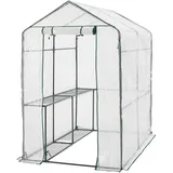 [en.casa] Gewächshaus, Oosterhout mit Ablagen 120x186x190cm Transparent