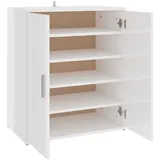 vidaXL Schuhschrank Hochglanz-Weiß 60x35x70 cm Holzwerkstoff