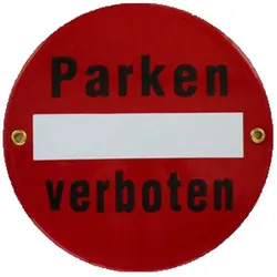 Emailschild "Parken verboten"