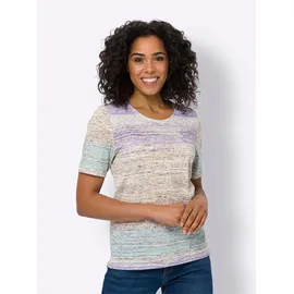 Classic Basics T-Shirt CLASSIC BASICS "Kurzarm-Shirt", Damen, Gr. 56, grün (ecru, kalkmint, bedruckt), 100% Baumwolle, gemustert, mehrfarbig, Rundhals, Shirts T-Shirt