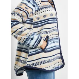 bonprix Kapuzen-Fleecejacke mit Norweger-Muster Beige XL