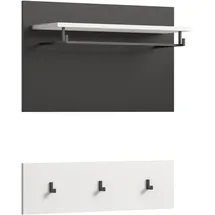 xonox.home Garderobenpaneel Canu 80 x 73 x 27 cm Basalt Grau